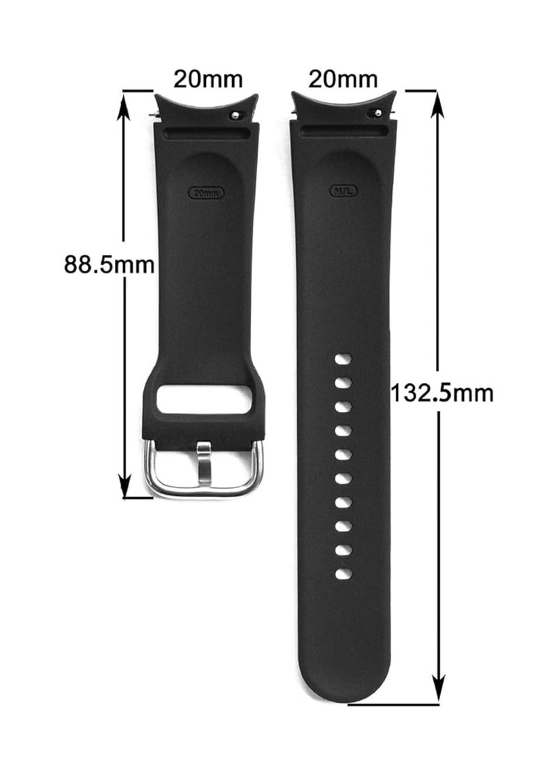 Aookay 8 Pcs Strap for Samsung Galaxy Watch 7, Samsung Watch 7 6 5 Bands 40mm 44mm Fashion Silicone Replacement Strap, 20mm Adjustable Silicone Strap Replacement Band (Black+Wine Red+Official Dark Blue +Official Dark Green +Official Light Green +Official Silver Gray+Official Yellow+Official Light Pink) - Image 5