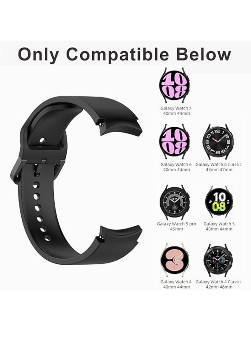 Aookay 8 Pcs Strap for Samsung Galaxy Watch 7, Samsung Watch 7 6 5 Bands 40mm 44mm Fashion Silicone Replacement Strap, 20mm Adjustable Silicone Strap Replacement Band (Black+Wine Red+Official Dark Blue +Official Dark Green +Official Light Green +Official Silver Gray+Official Yellow+Official Light Pink) - Image 2