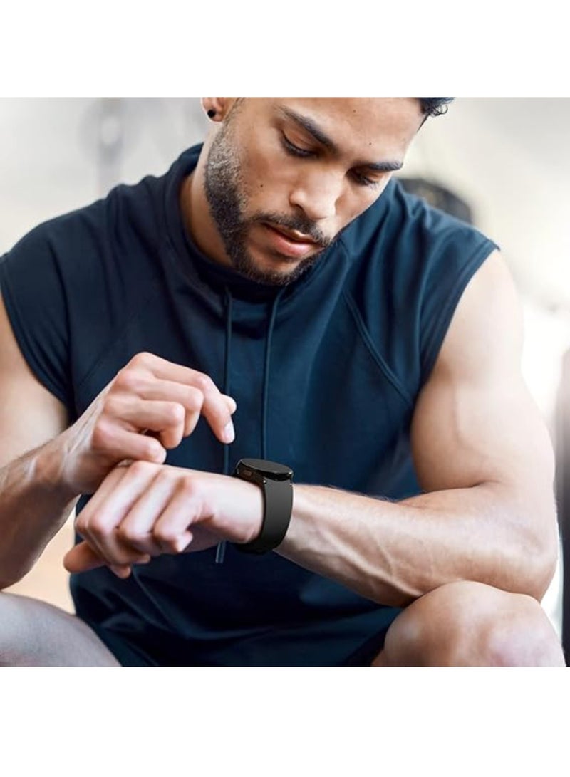 Aookay 8 Pcs Strap for Samsung Galaxy Watch 7, Samsung Watch 7 6 5 Bands 40mm 44mm Fashion Silicone Replacement Strap, 20mm Adjustable Silicone Strap Replacement Band (Black+Wine Red+Official Dark Blue +Official Dark Green +Official Light Green +Official Silver Gray+Official Yellow+Official Light Pink) - Image 4