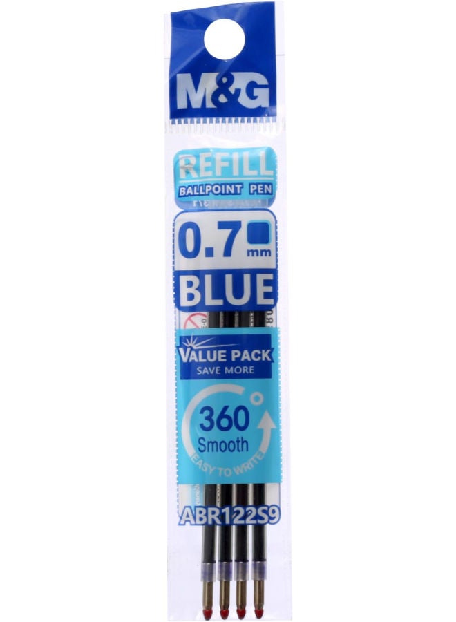 M&G Ballpoint Pen Refills, 0.7mm 4-Pack Blue Ink for Smooth, Reliable Writing - Image 3
