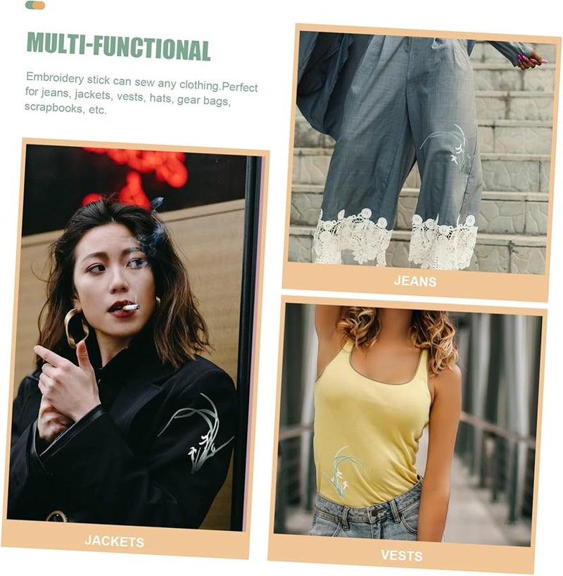 5 قطع من رقعة التطريز زهرة الأوركيد لتزيين ملابس وفساتين الملابس الداخلية DIY - Image 4