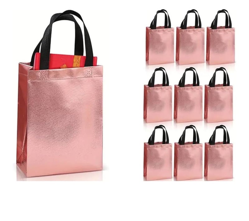 A.S Enterprises JOURNEY JOY GIFTING BAG medium and large Pack of 8 Pcs Glossy Metallic Laminated NW Reusable Eco-Friendly Party Return Gift Bags (ROSE GOLD) (4xSMALL,4xlarge) - Image 2