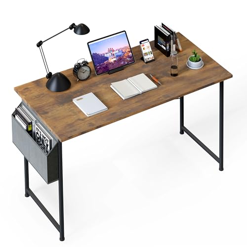YSSOA Small Space Writing Desk with Headphone Hooks Modern Simple Design Suitable for Study Home Office and Living Room
