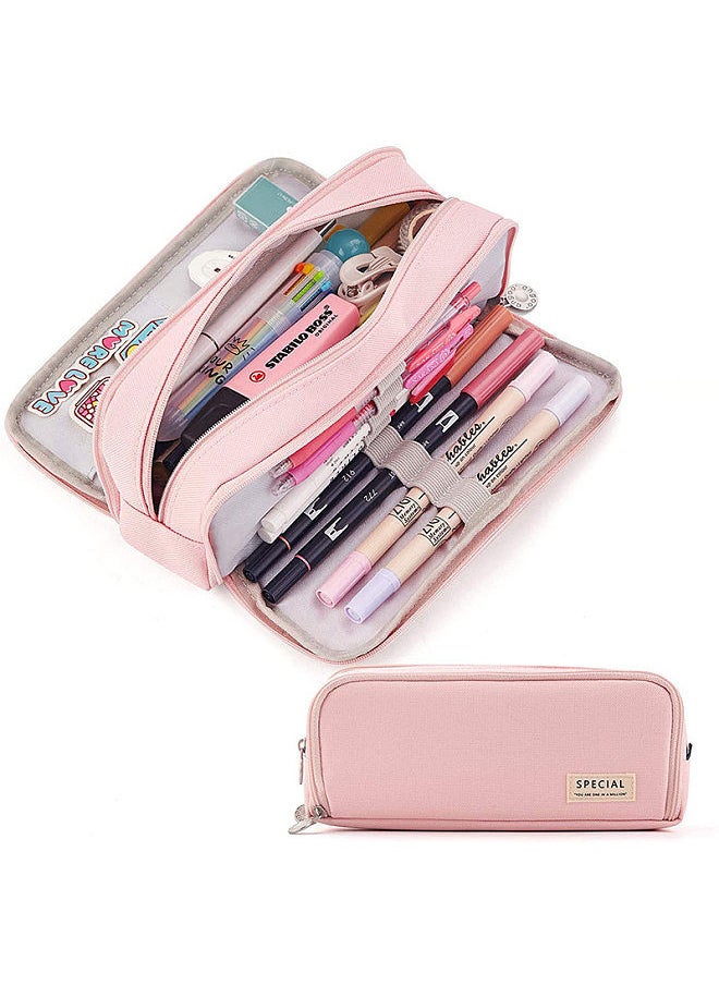 Generic - Simple large-capacity pencil case stationery box Japanese Korean version of junior high school students high school students girls multi-functional pencil bag Green (spot second delivery) - Image 1
