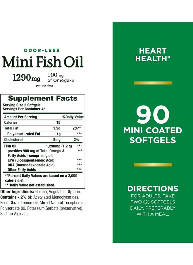 NATURE'S BOUNTY - Mini Fish Oil - 90 Softgels - Image 1