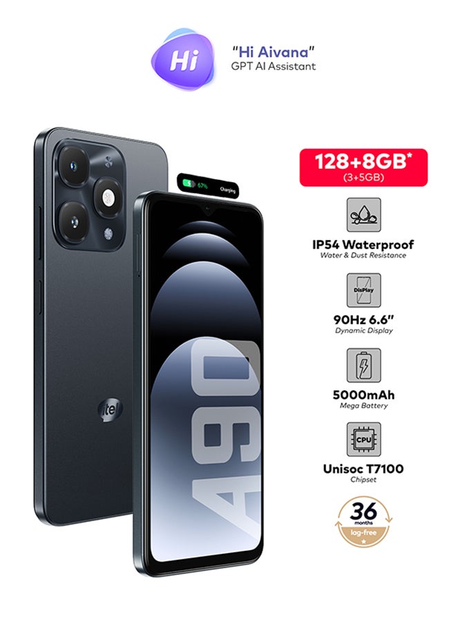 ITEL A90 Dual SIM Starlit Black 3+5GB RAM 128 GB 4G - Middle East Version - Image 2