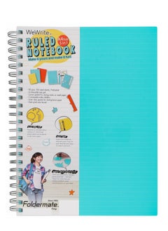 Foldermate A4 Size Spiral Lined 5-Subject Notebook Blue Cover 150 Sheets 