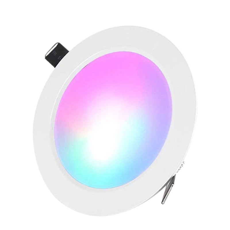 مصباح السقف LED RGB بقدرة 5 واط من الألومنيوم والأكريليك - تحكم عن بعد بالأشعة تحت الحمراء - تشغيل متعدد الإضاءات - 16 لونًا ثابتًا RGBW - 4 أوضاع ديناميكية للمنزل وغرفة النوم وغرفة المعيشة - Image 1