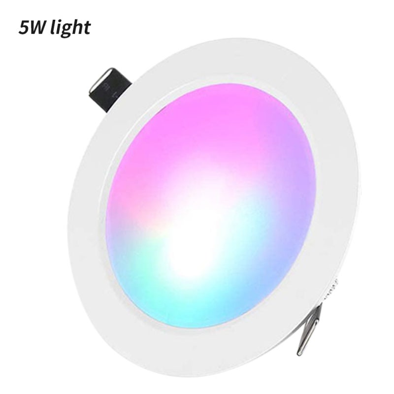 مصباح السقف LED RGB بقدرة 5 واط من الألومنيوم والأكريليك - تحكم عن بعد بالأشعة تحت الحمراء - تشغيل متعدد الإضاءات - 16 لونًا ثابتًا RGBW - 4 أوضاع ديناميكية للمنزل وغرفة النوم وغرفة المعيشة - Image 5