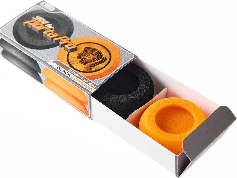 YAXI EARPADS for Koss PORTAPRO - Orange and Black with A5 Poster - Image 1