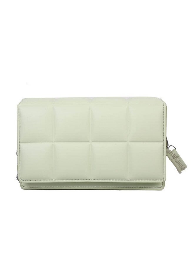 STESHWK PU Leather Super Soft Plaid Pattern Shoulder Crossbody Fashion Bag For Women's With Shoulder Strap (Mint Green) - Image 1