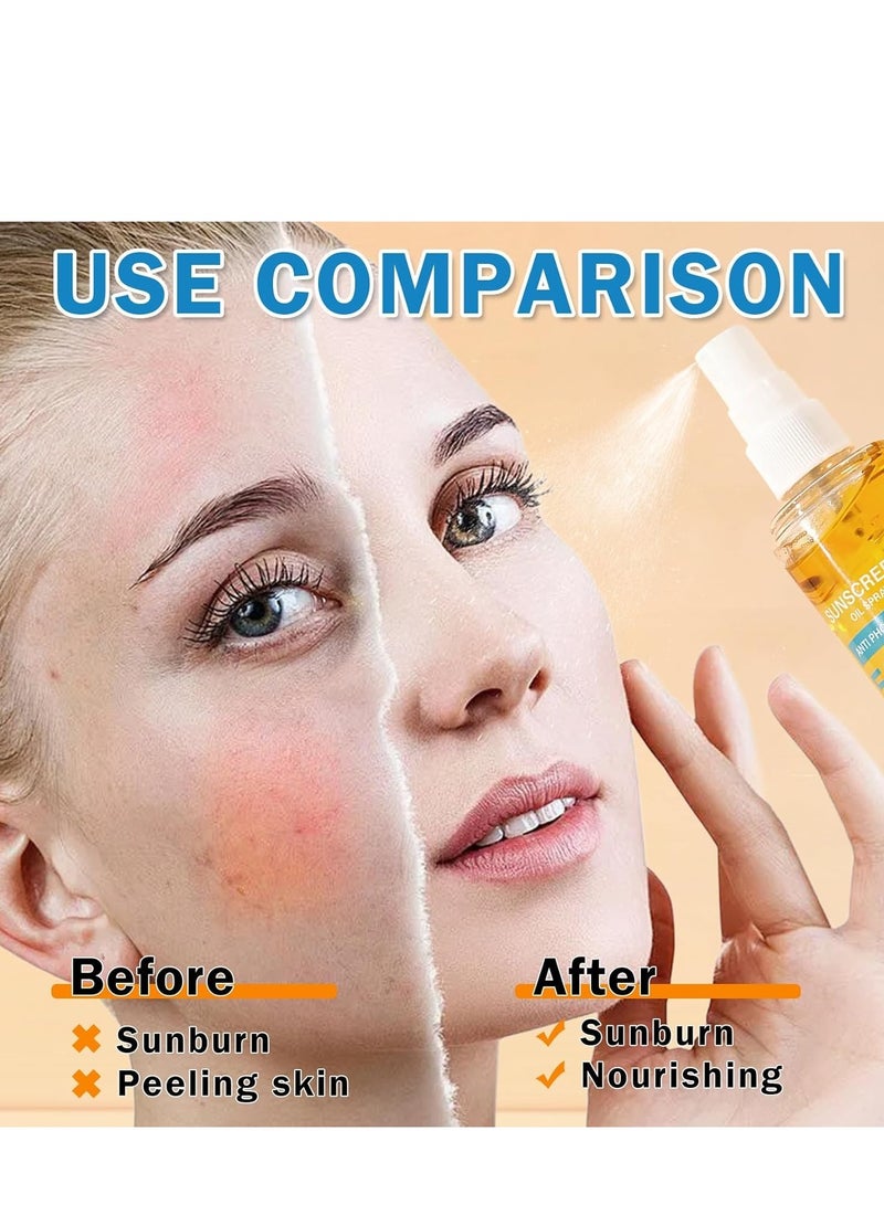 مويكا بخاخ واقي من الشمس للجسم بزيت واقي من الشمس SPF 50 ، ترطيب واقي من الشمس متوهج ، زيت جسم خفيف الوزن SPF ، واقي من الشمس بخاخ منعش ، حماية واسعة الطيف من الأشعة فوق البنفسجية / الأشعة فوق البنفسجية UVA ، مناسبة لجميع أنواع البشرة 100 مل - Image 4