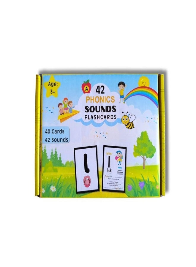 EDUSTAR 42 Phonics Sound Flashcards | Complete Sound Coverage | Sound-to-Letter Clarity | Mouth Position Visuals - Image 1