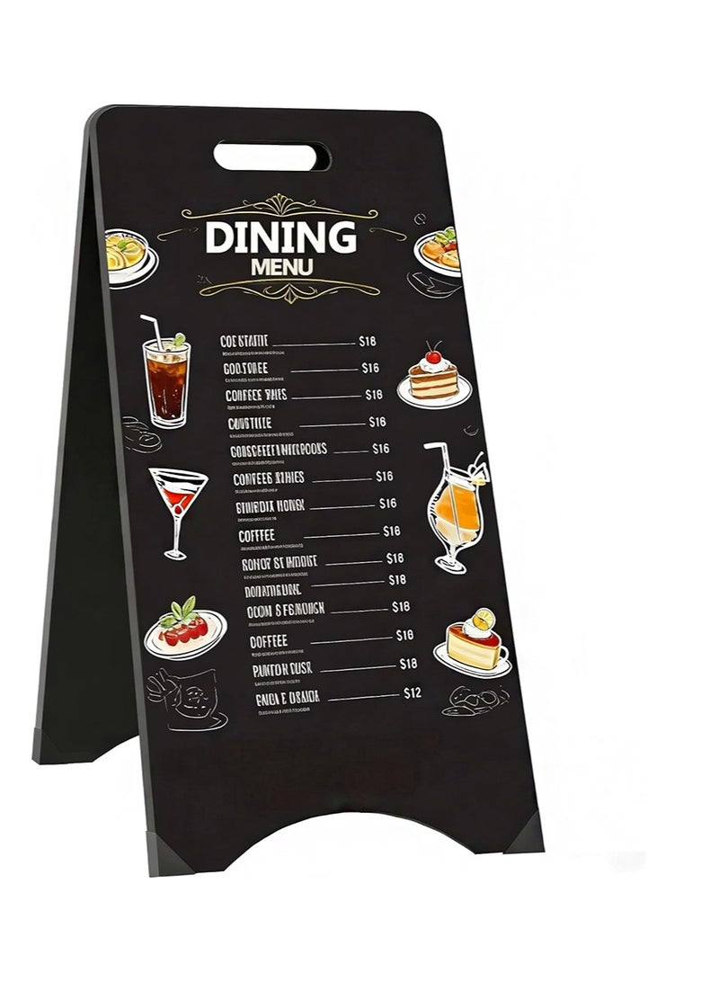 Aikanbo A-Frame Sidewalk Chalkboard Sign 38cm*78cm，Double Sided Foldable Outdoor Sandwich Board Easel for Restaurants，Weddings，Business - Image 1