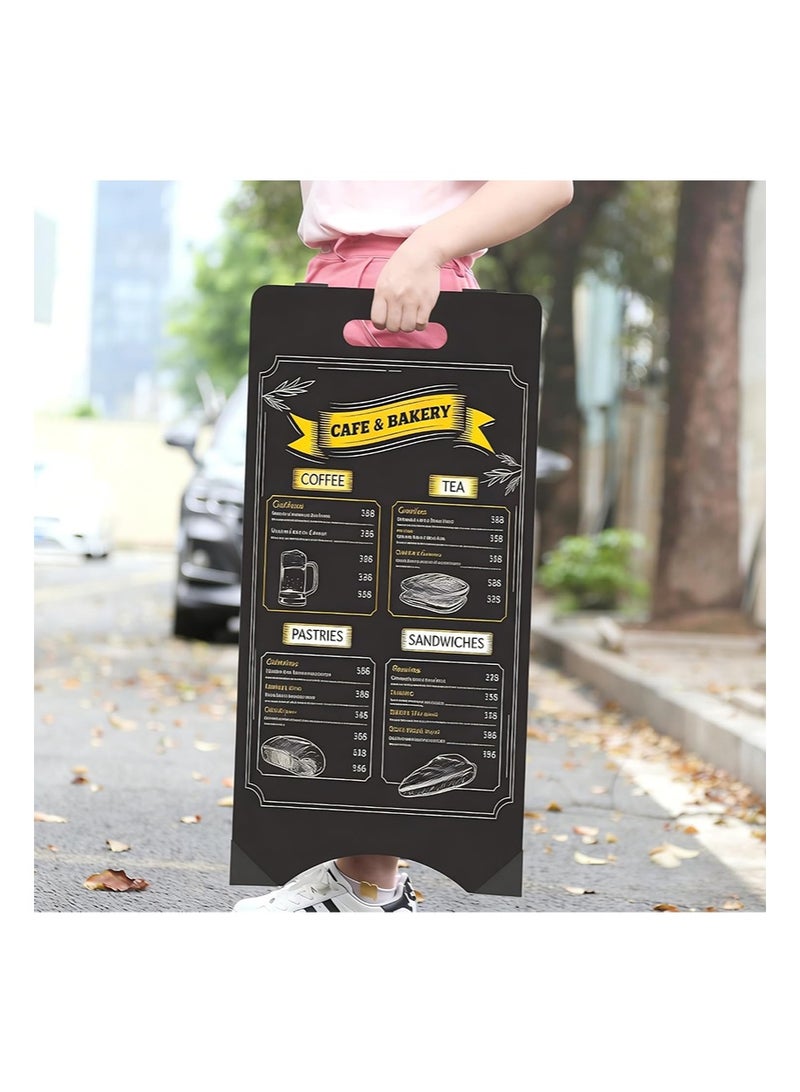 Aikanbo A-Frame Sidewalk Chalkboard Sign 38cm*78cm，Double Sided Foldable Outdoor Sandwich Board Easel for Restaurants，Weddings，Business - Image 4
