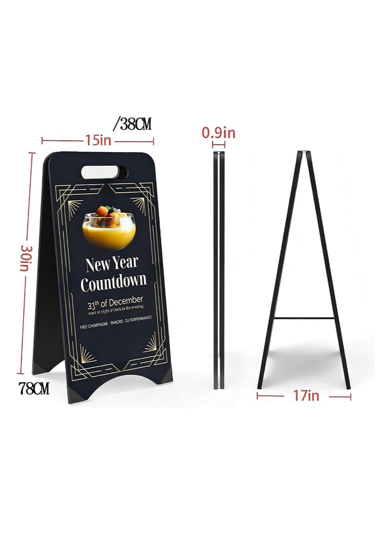 Aikanbo A-Frame Sidewalk Chalkboard Sign 38cm*78cm，Double Sided Foldable Outdoor Sandwich Board Easel for Restaurants，Weddings，Business - Image 2