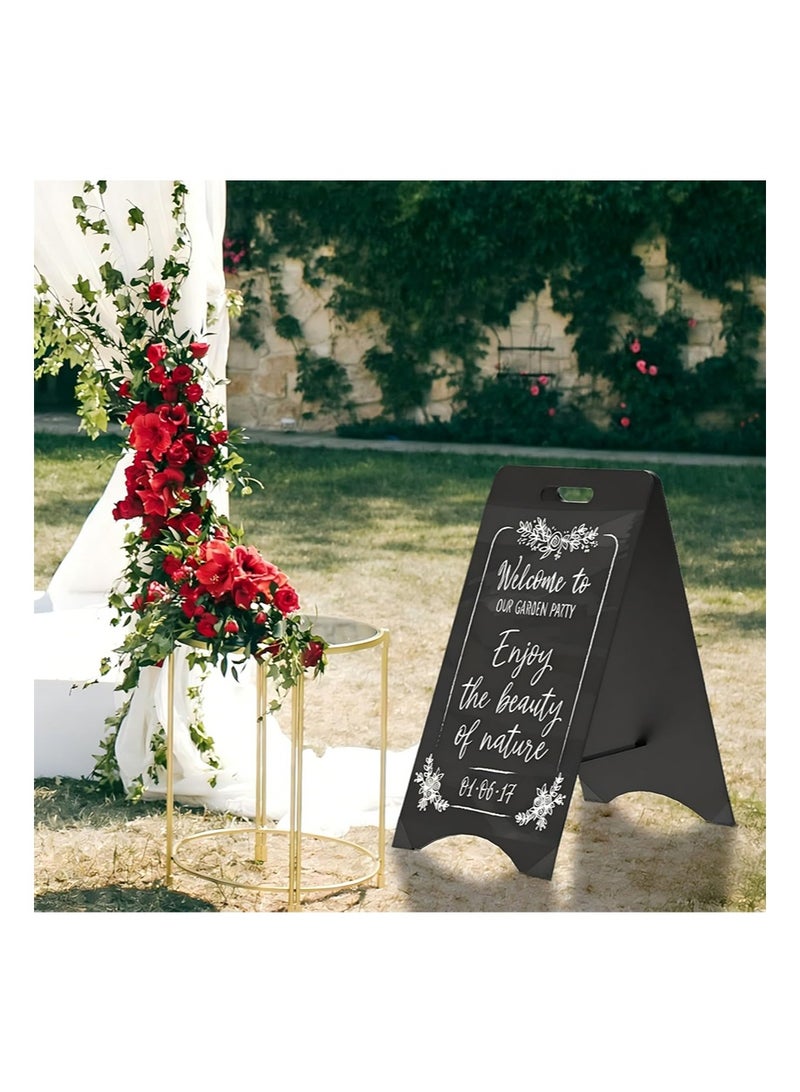 Aikanbo A-Frame Sidewalk Chalkboard Sign 38cm*78cm，Double Sided Foldable Outdoor Sandwich Board Easel for Restaurants，Weddings，Business - Image 5