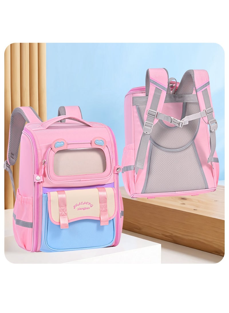 Kids Primary School Backpack 6-10 Years Grades 1-4 – Large Capacity Spine-Protective Waterproof Wear-Resistant Breathable Reflective Outing School Supplies - Image 1