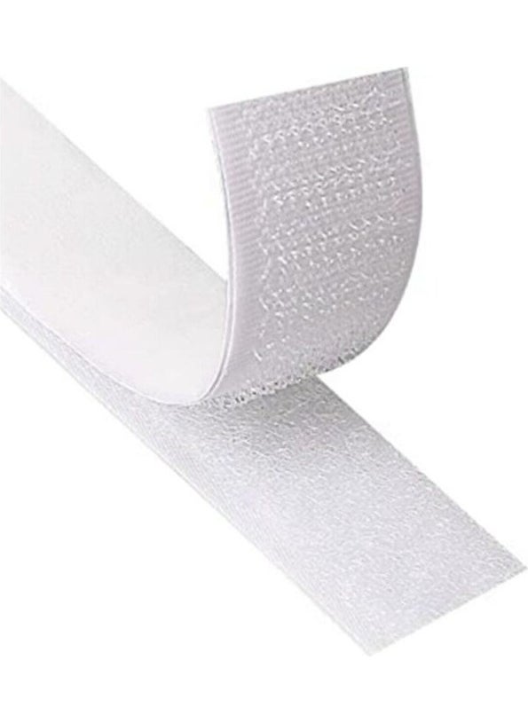 Karatra - White Velcro Tape 2 Double Sided American Zipper 2 cm Width 1 Meter - Image 1