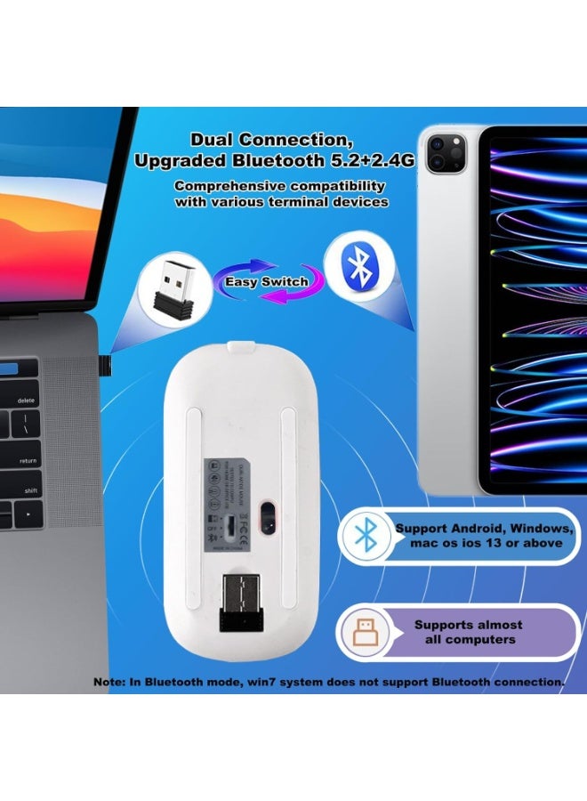 MUNTAQI مجموعة لوحة مفاتيح وفأرة بلوتوث - لوحة مفاتيح رقيقة قابلة لإعادة الشحن بتقنية USB 2.4GHz اللاسلكية مع مفاتيح هادئة، تصميم محمول خفيف الوزن للابتوب، الكمبيوتر الشخصي، الكمبيوتر، ويندوز، ماك - Image 5