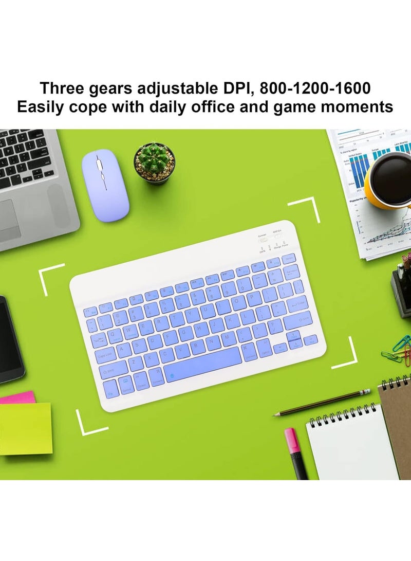 MUNTAQI مجموعة لوحة مفاتيح وفأرة بلوتوث - لوحة مفاتيح رقيقة قابلة لإعادة الشحن بتقنية USB 2.4GHz اللاسلكية مع مفاتيح هادئة، تصميم محمول خفيف الوزن للابتوب، الكمبيوتر الشخصي، الكمبيوتر، ويندوز، ماك - Image 4