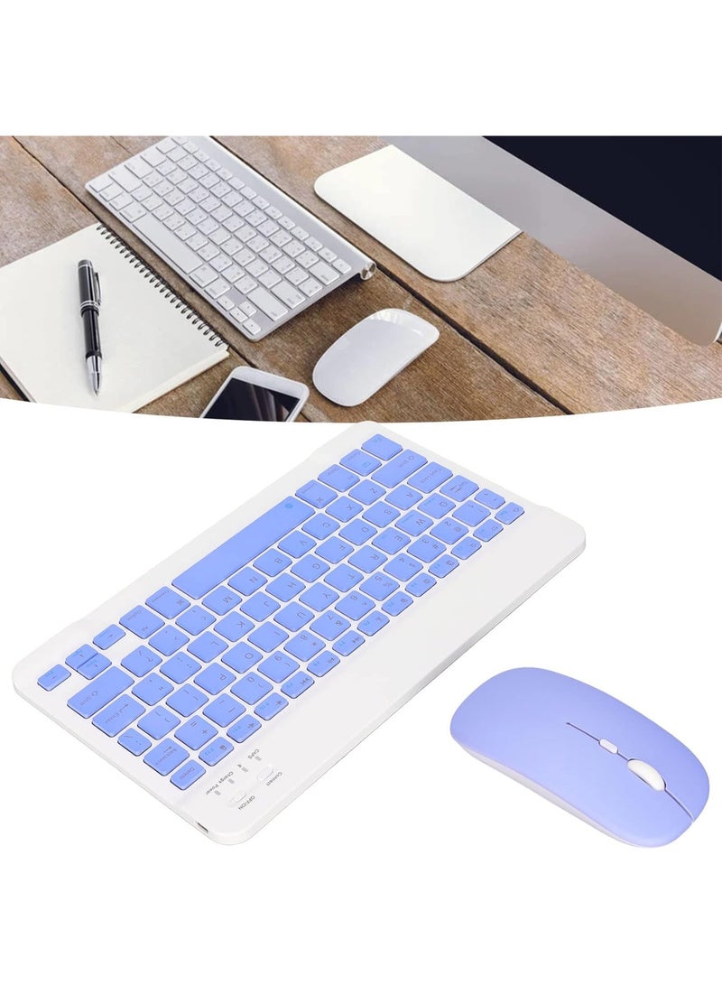 MUNTAQI مجموعة لوحة مفاتيح وفأرة بلوتوث - لوحة مفاتيح رقيقة قابلة لإعادة الشحن بتقنية USB 2.4GHz اللاسلكية مع مفاتيح هادئة، تصميم محمول خفيف الوزن للابتوب، الكمبيوتر الشخصي، الكمبيوتر، ويندوز، ماك - Image 2