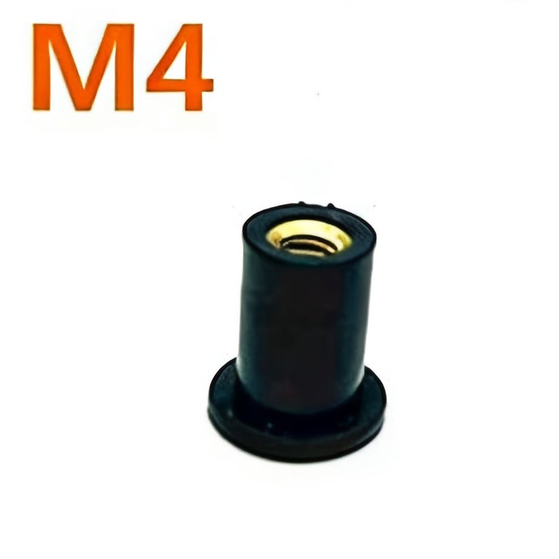 Replacement M4 Rubber Well Nuts Windshield Fasteners Universal Motorcycle 5 Pieces - Image 1