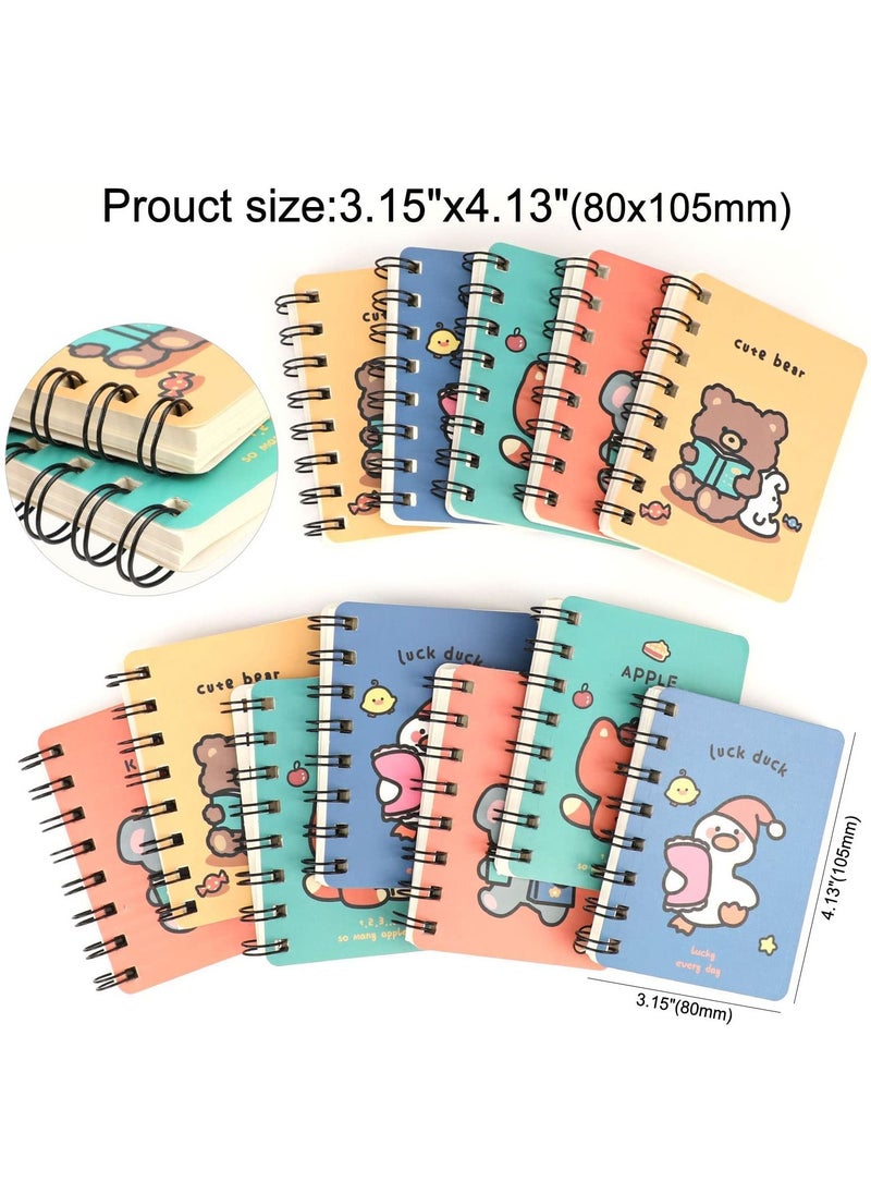 SYOSI - Mini Carton Notepads Pocket Notebooks Animal Pattern Kids Wooden Pencils Set with Rubber Eraser for Party Bag Fillers Favor or Filler Gift Great Stocking - Image 1