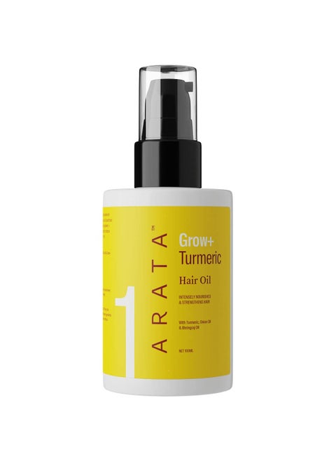 Arata Grow Turmeric Hair Oil (100 ML) Infused With Turmeric Onion Oil and Bhringraj For Stronger Healthier Hair Hair Growth Oil For Women and Men