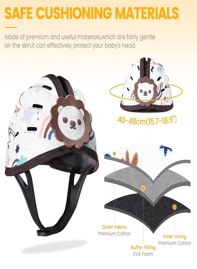 IvyWind Baby Safety Helmet, Breathable Baby Head Protector for Crawling and Walking, Infant Soft Helmet, Anti-Collision, Ultra-Lightweight, Expandable and Adjustable Age 6m-24m (Brown Lion) - Image 4