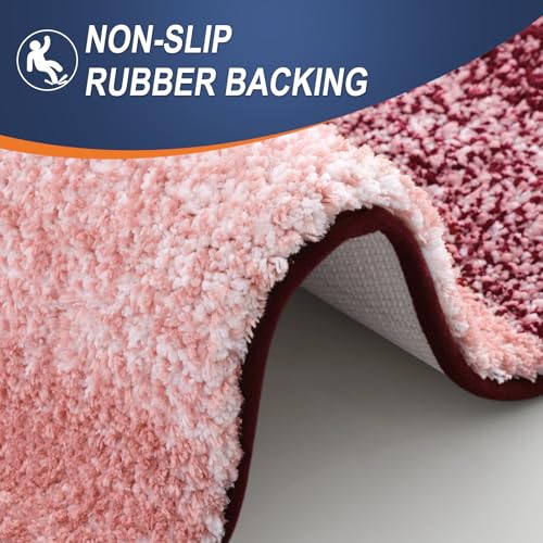 OLANLY Bathroom Rugs Mat 30x20, Extra Soft Absorbent Microfiber Bath Rugs, Rubber Backing, Quick Dry, Machine Washable Bath Mats for Bathroom Floor, Tub and Shower, Home Decor Accessories, Red - Image 5