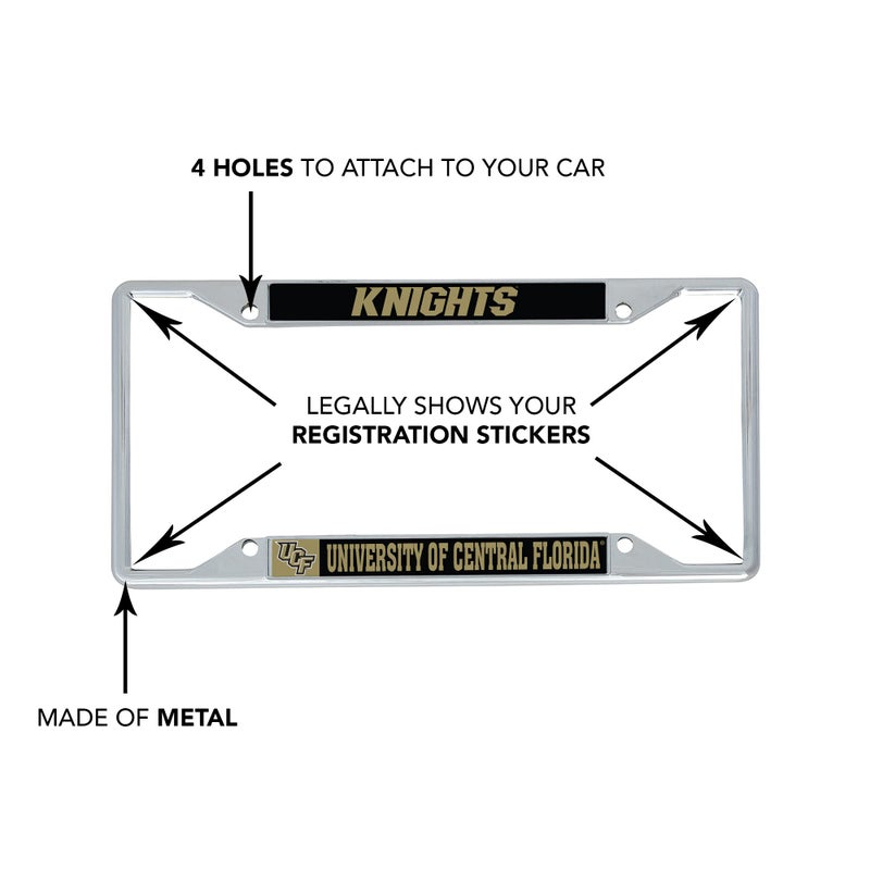 Desert Cactus University of Central Florida Knights UCF Car Accessories Metal License Plate Frame and Tag Holder for Front or Rear of Car (Mascot) - Image 5