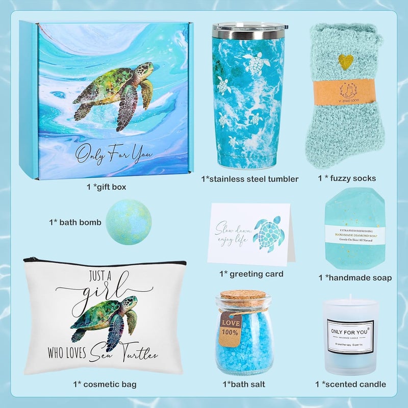 GiftPeak Sea Turtle Gifts for WomenTurtle Gifts Set for Turtle Lovers Turtle Gift Baskets Relaxing Spa Bath Gift Baskets Birthday Gifts for Women Gift Set for Her Sister Friends Mom Mothers Day - Image 2