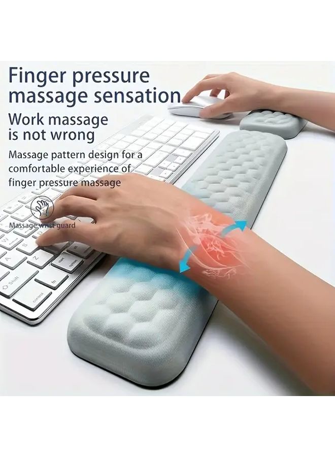 Gray Memory Foam Wrist Rest for Keyboard Ergonomic Office Desk Pad with Massage - Image 4