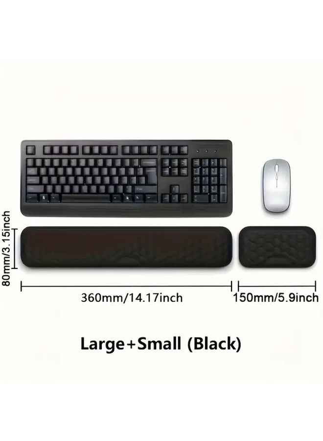 Gray Memory Foam Wrist Rest for Keyboard Ergonomic Office Desk Pad with Massage - Image 2