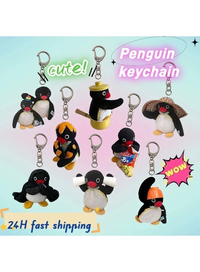 Generic Cartoon Anime Cute Penguin Key Chain Bag Pendant Gift Micro Landscape Decoration Ring Jewelry Frog Bear Acrylic Keychain-Color:A08-Ships From:CHINA  - Image 2