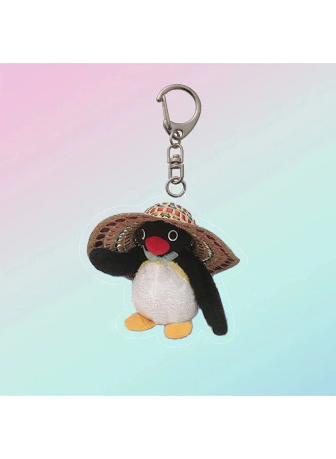 Generic Cartoon Anime Cute Penguin Key Chain Bag Pendant Gift Micro Landscape Decoration Ring Jewelry Frog Bear Acrylic Keychain-Color:A08-Ships From:CHINA  - Image 1