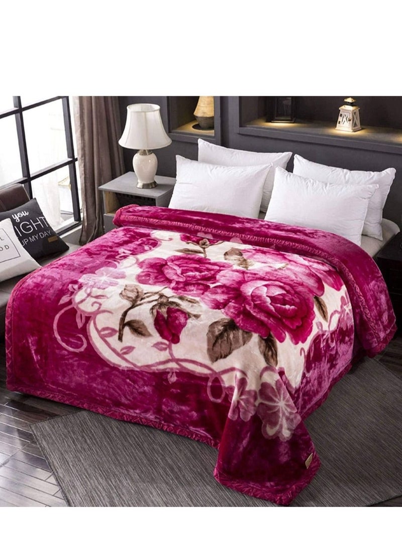 Multicolour Winter Blanket Size 2*2.20  Weight 4kg  - Image 1