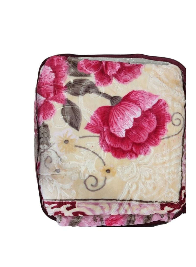 Multicolour Winter Blanket Size 2*2.20  Weight 4kg  - Image 2