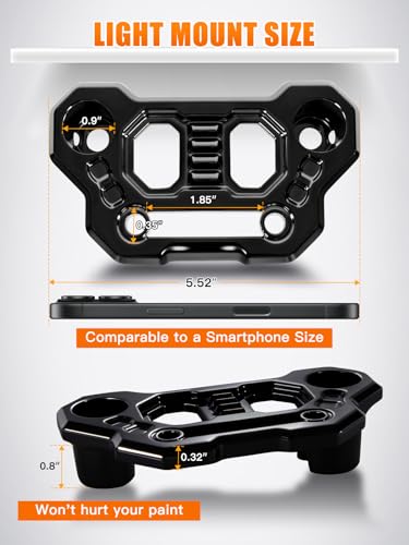 UNI-SHINE UNISHINE 2Pack Hood Mounting Brackets for Light Bar Fit for Jeep Wrangler JL JLU Gladiator JT 20182026 Aluminum APillar Auxiliary Cowl Mounts for LED Pod Ditch Lights - Image 3