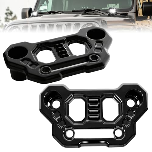 UNI-SHINE UNISHINE 2Pack Hood Mounting Brackets for Light Bar Fit for Jeep Wrangler JL JLU Gladiator JT 20182026 Aluminum APillar Auxiliary Cowl Mounts for LED Pod Ditch Lights - Image 1