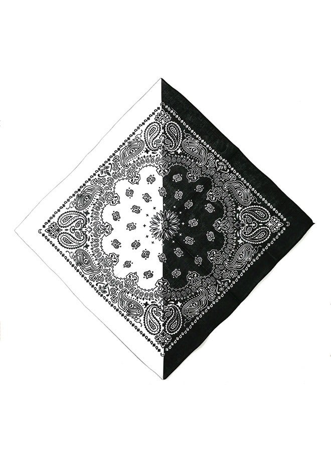 موشان فشن ستيليش للهيب هوب، شال باندانا أبيض/أسود 54×54 سم - Image 1