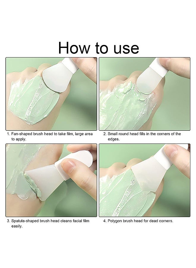 MXN 8 Pcs Mini Face Mask Applicator Brushes with Box - Soft Silicone Face Mask Brush Portable Makeup Spatula for Cosmetic Mask, Mud, Clay Mask, Eye Mask, Body Lotion - Image 4