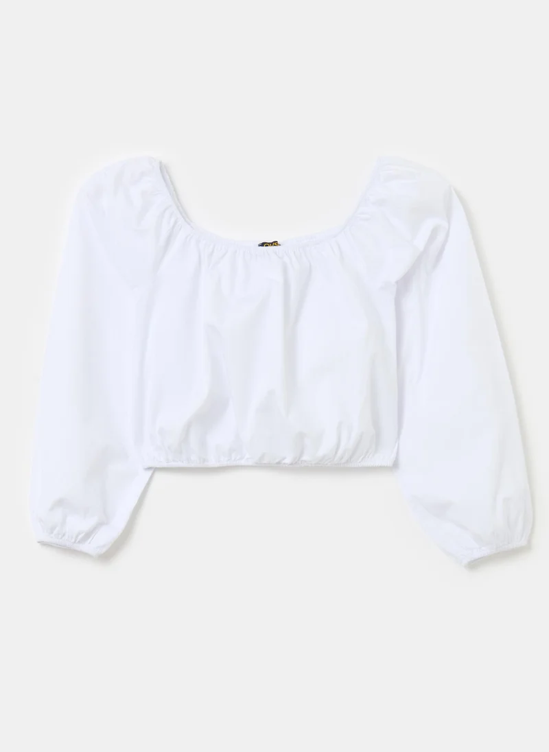 او في اس Ovs Blouse Cropp Optical Whit