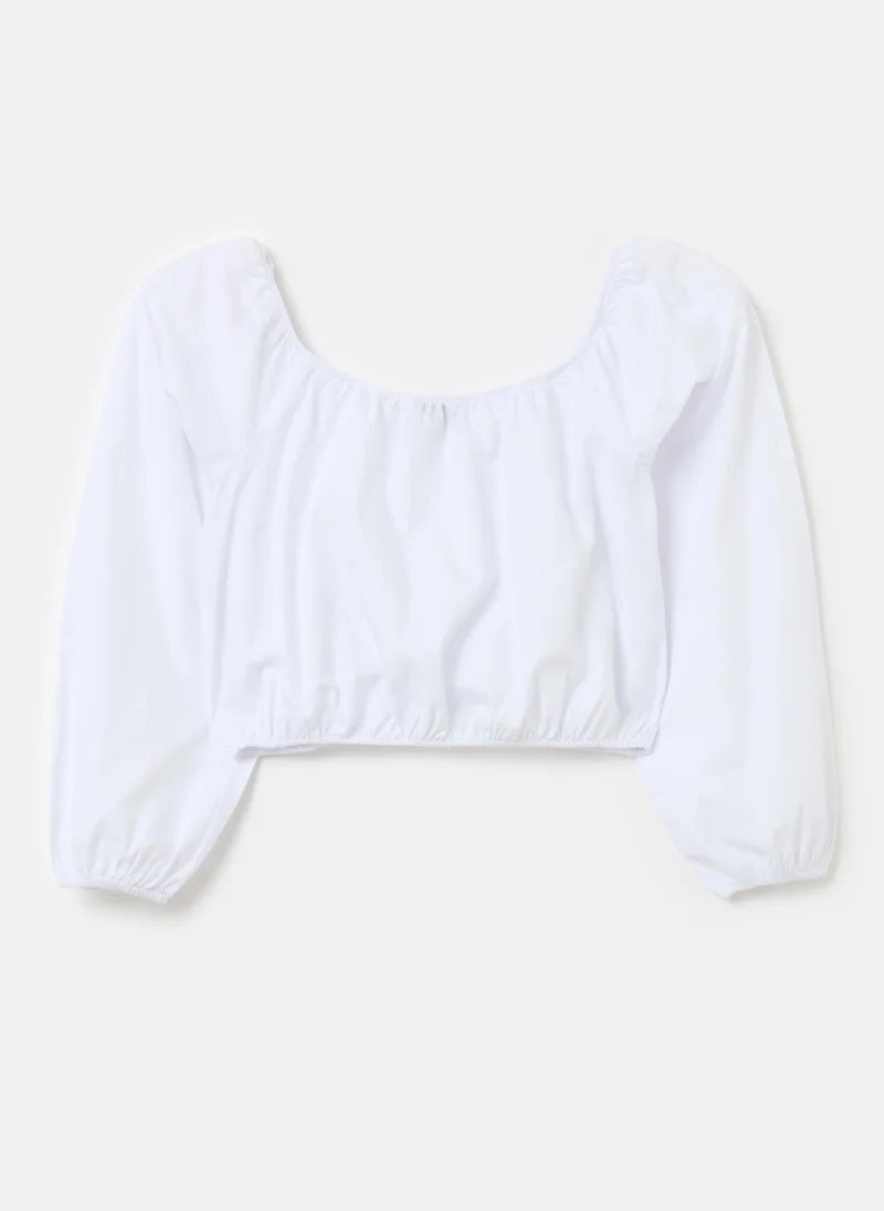 او في اس Ovs Blouse Cropp Optical Whit