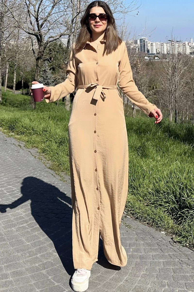 Weshaya فستان نسائي بيج - Image 5