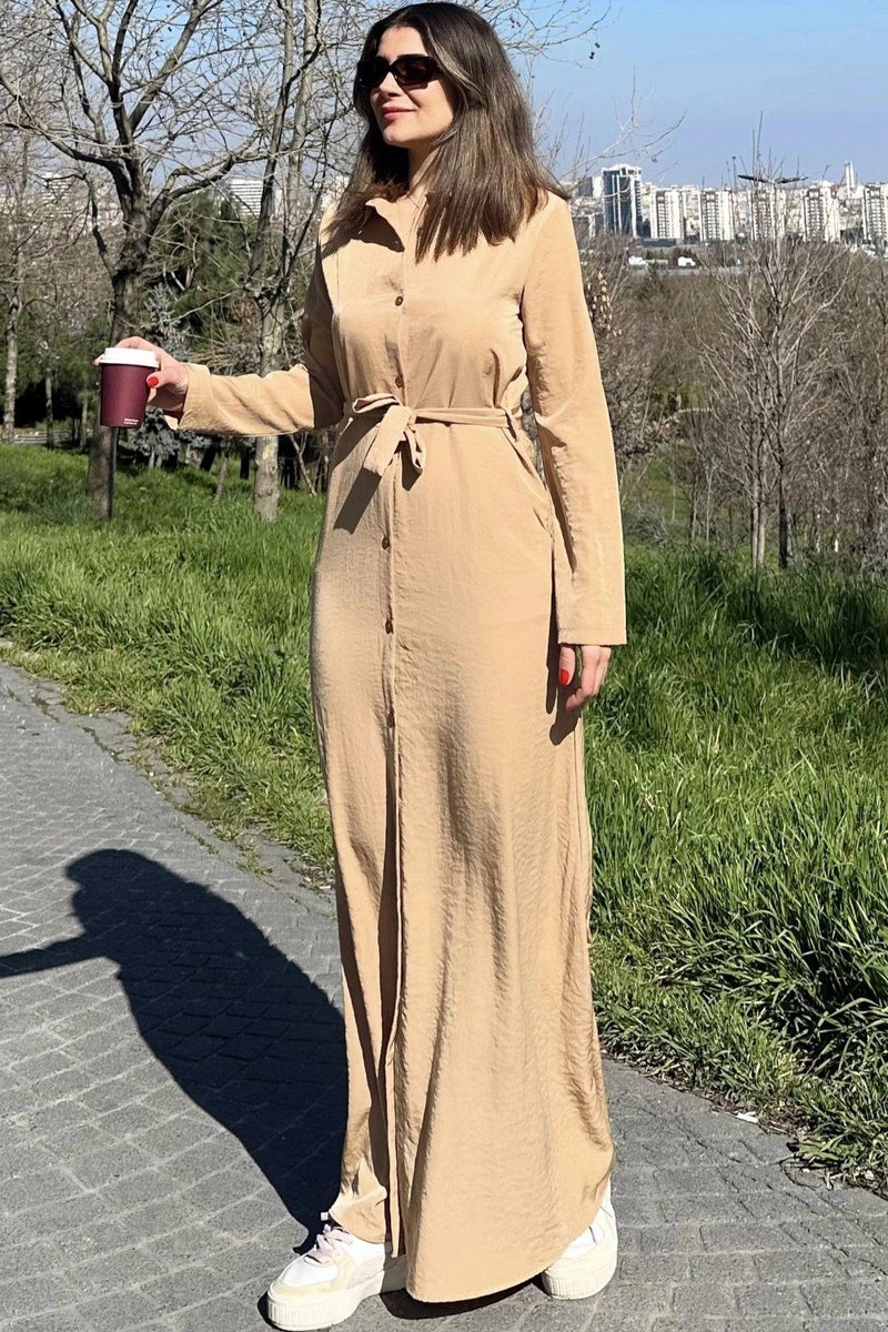 Weshaya فستان نسائي بيج - Image 3