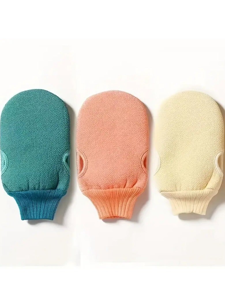 LANGMANNI قفازات استحمام مقشرة لبشرة ناعمة - قفازات فرك دش من 100% بوليستر - تزيل خلايا الجلد الميت والشوائب - مثالية للاستحمام، السبا، وعلاج التدليك - قفازات تقشير لطيفة - Image 3