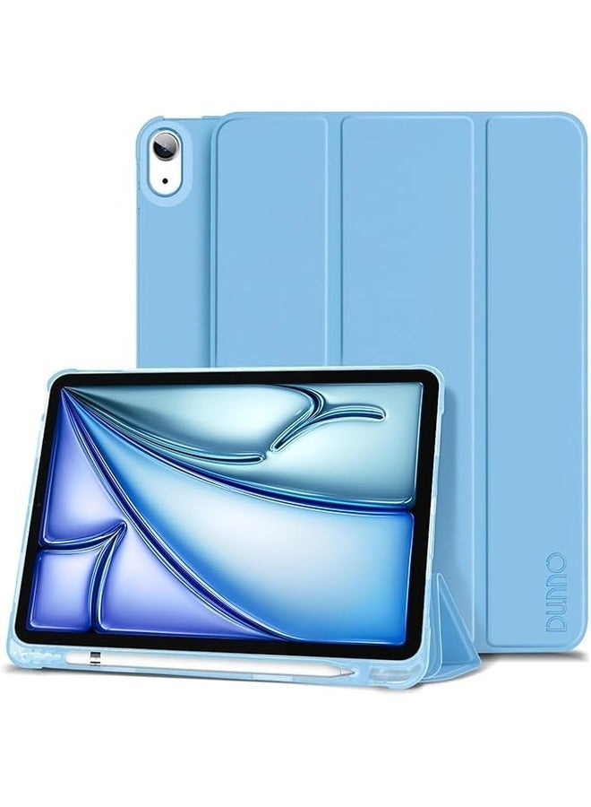 ELTRAZONE Sky Blue Trifold Stand Case for iPad Air (13-inch, M2 2024) & iPad Pro 12.9-inch (4th/5th/6th Gen) with Pencil Holder - Image 1