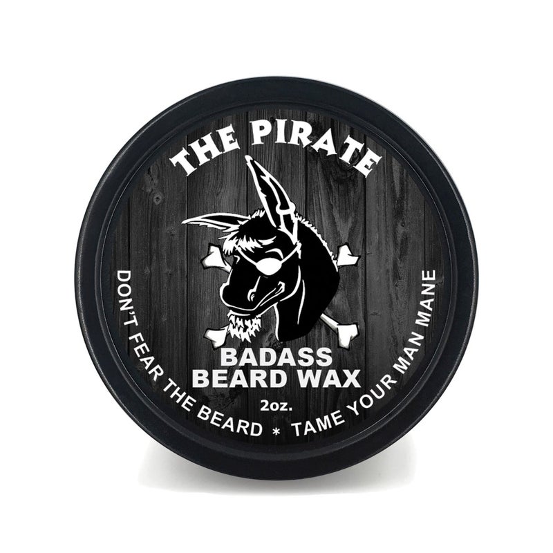 Badass Beard Care Beard Wax For Men - The Pirate Scent, 2 oz - Softens Beard Hair, Leaves Your Beard Looking and Feeling More Dense
